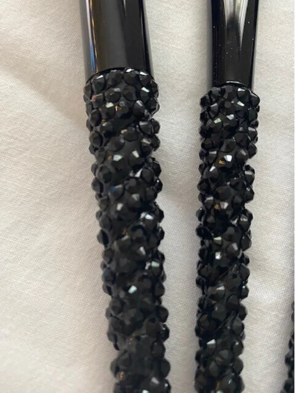 Black and Red Rhinestone Makeup Brush Set - New - 7 Piece set